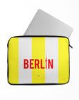 Laptop sleeve with the Union Berlin 2024-25 Alternate football shirt design by RIPA Football