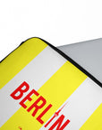 Laptop sleeve with the Union Berlin 2024-25 Alternate football shirt design by RIPA Football