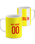 Mug with the Union Berlin 2024-25 Alternate football shirt design by RIPA Football