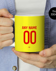Mug with the Union Berlin 2024-25 Alternate football shirt design by RIPA Football
