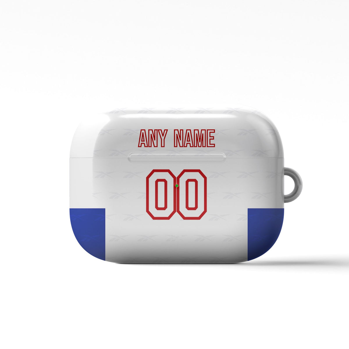 AirPods case with the Universidad Católica 1998-99 Home football shirt design by RIPA Football