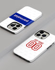 Phone case with the Universidad Católica 1998-99 Home football shirt design by RIPA Football