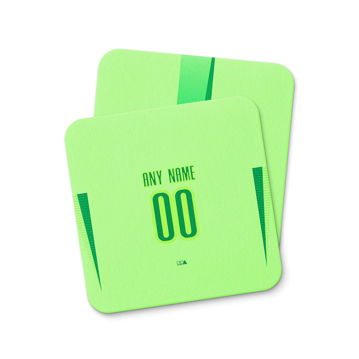 Coaster with the Wolfsburg 2024-25 Home football shirt design by RIPA Football