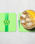 Coaster with the Wolfsburg 2024-25 Home football shirt design by RIPA Football