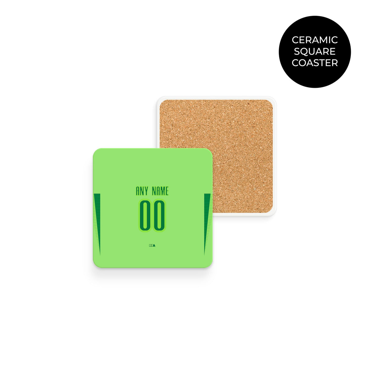 Coaster with the Wolfsburg 2024-25 Home football shirt design by RIPA Football