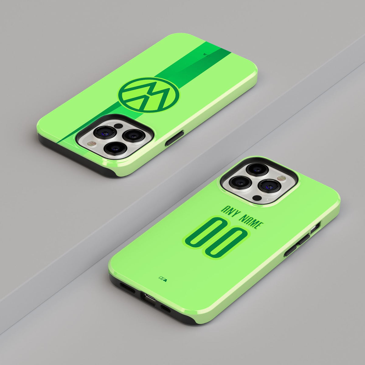 Phone case with the Wolfsburg 2024-25 Home football shirt design by RIPA Football