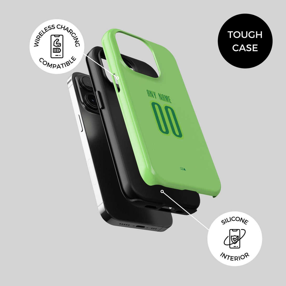 Phone case with the Wolfsburg 2024-25 Home football shirt design by RIPA Football