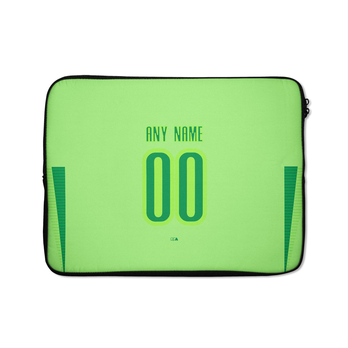 Laptop sleeve with the Wolfsburg 2024-25 Home football shirt design by RIPA Football