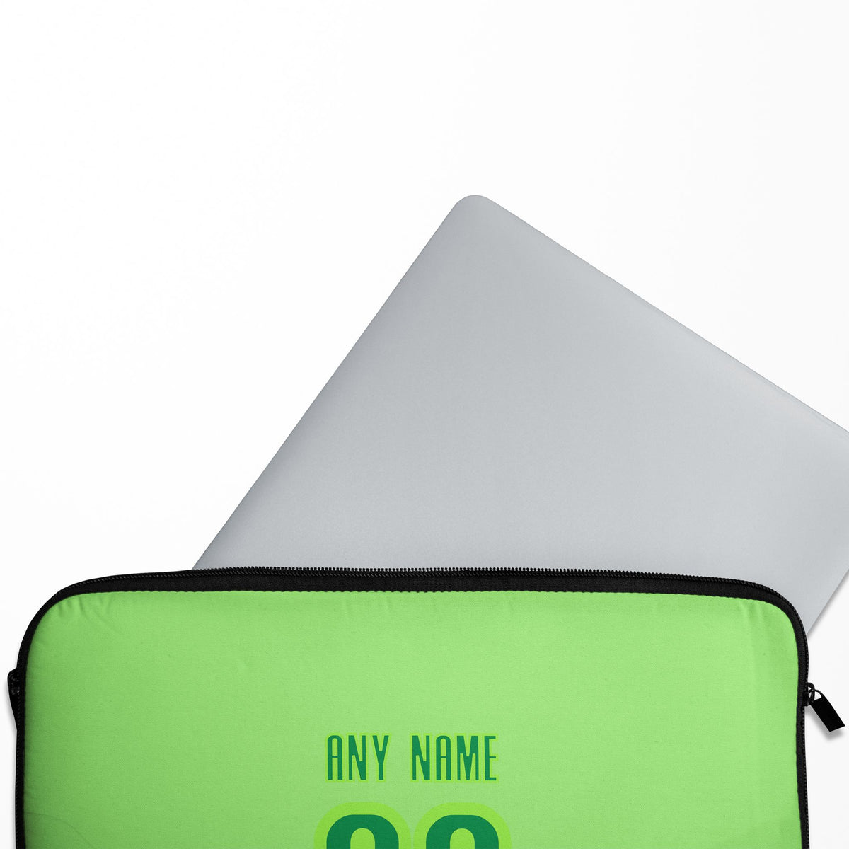 Laptop sleeve with the Wolfsburg 2024-25 Home football shirt design by RIPA Football
