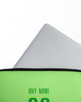 Laptop sleeve with the Wolfsburg 2024-25 Home football shirt design by RIPA Football
