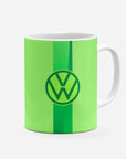 Mug with the Wolfsburg 2024-25 Home football shirt design by RIPA Football