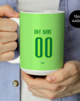 Mug with the Wolfsburg 2024-25 Home football shirt design by RIPA Football