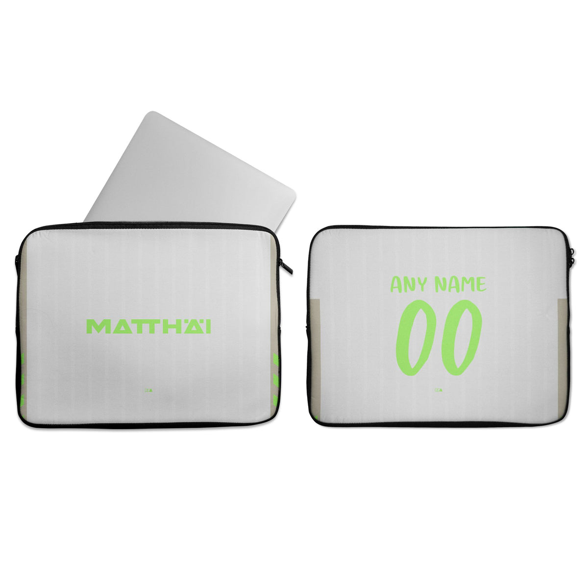 Laptop sleeve with the Werder Bremen 2025-26 Third football shirt design by RIPA Football