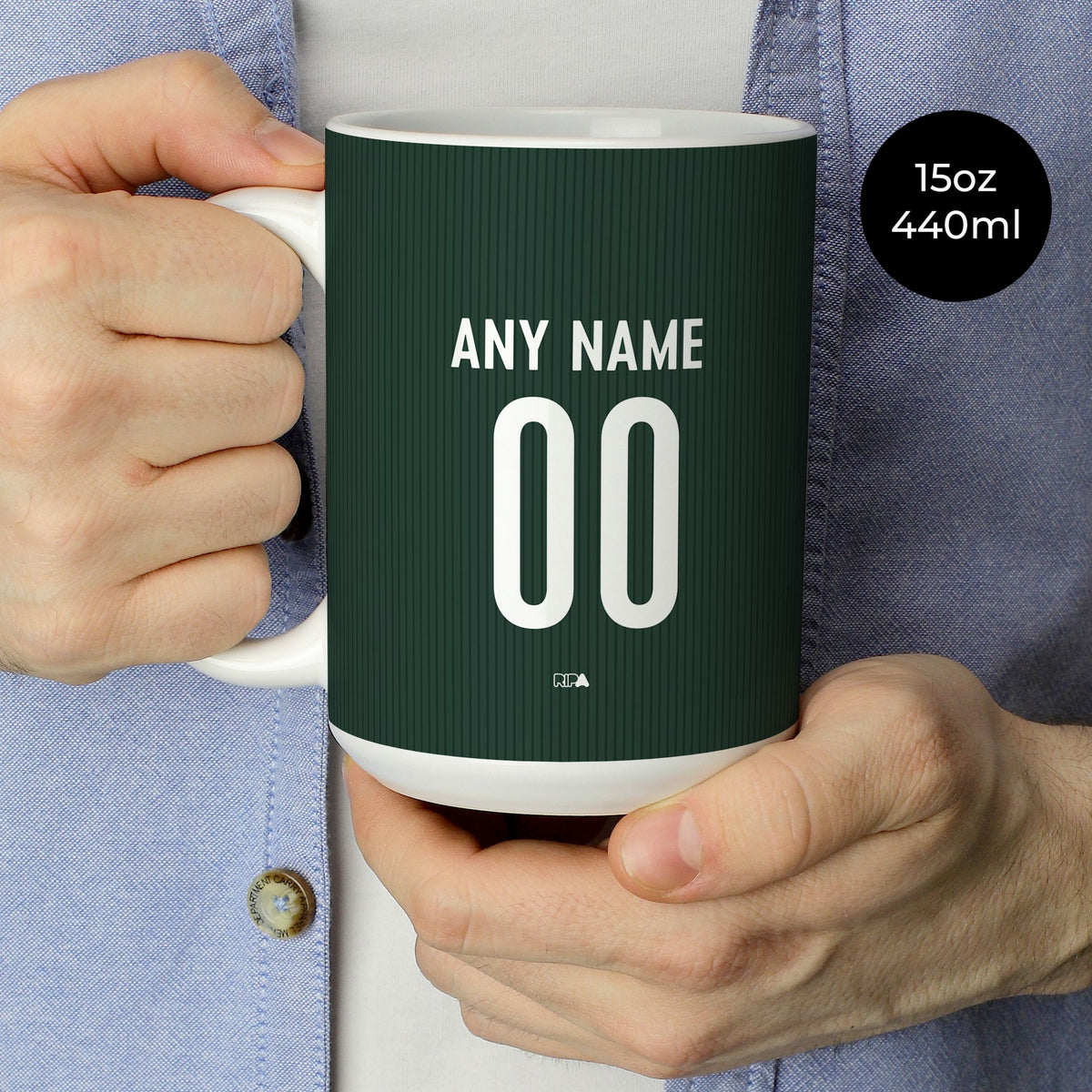 Mug with the Werder Bremen 2026-27 Away football shirt design by RIPA Football