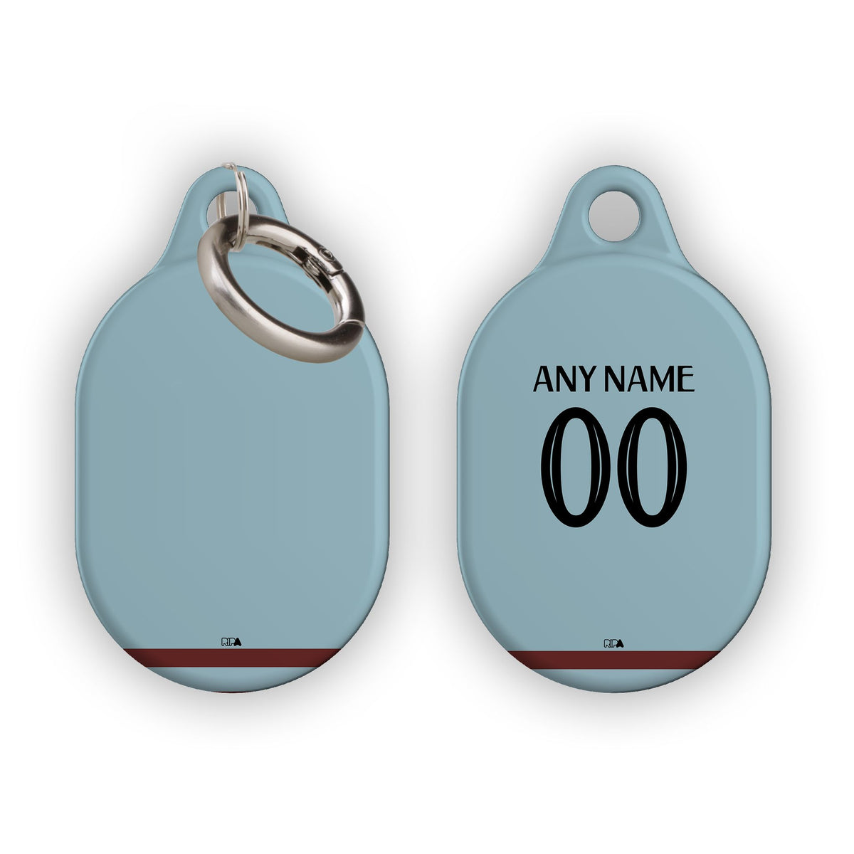 AirTag holder with the West Ham United 2024-25 Home football shirt design by RIPA Football