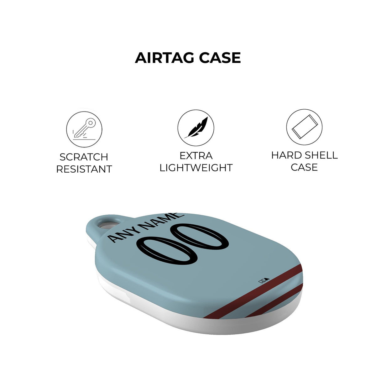 AirTag holder with the West Ham United 2024-25 Home football shirt design by RIPA Football