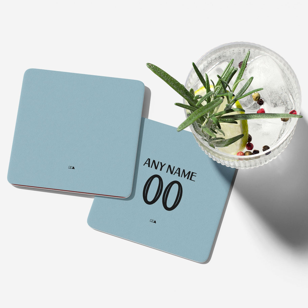 Coaster with the West Ham United 2024-25 Home football shirt design by RIPA Football