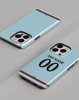 Phone case with the West Ham United 2024-25 Home football shirt design by RIPA Football