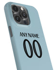Phone case with the West Ham United 2024-25 Home football shirt design by RIPA Football