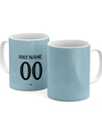 Mug with the West Ham United 2024-25 Home football shirt design by RIPA Football