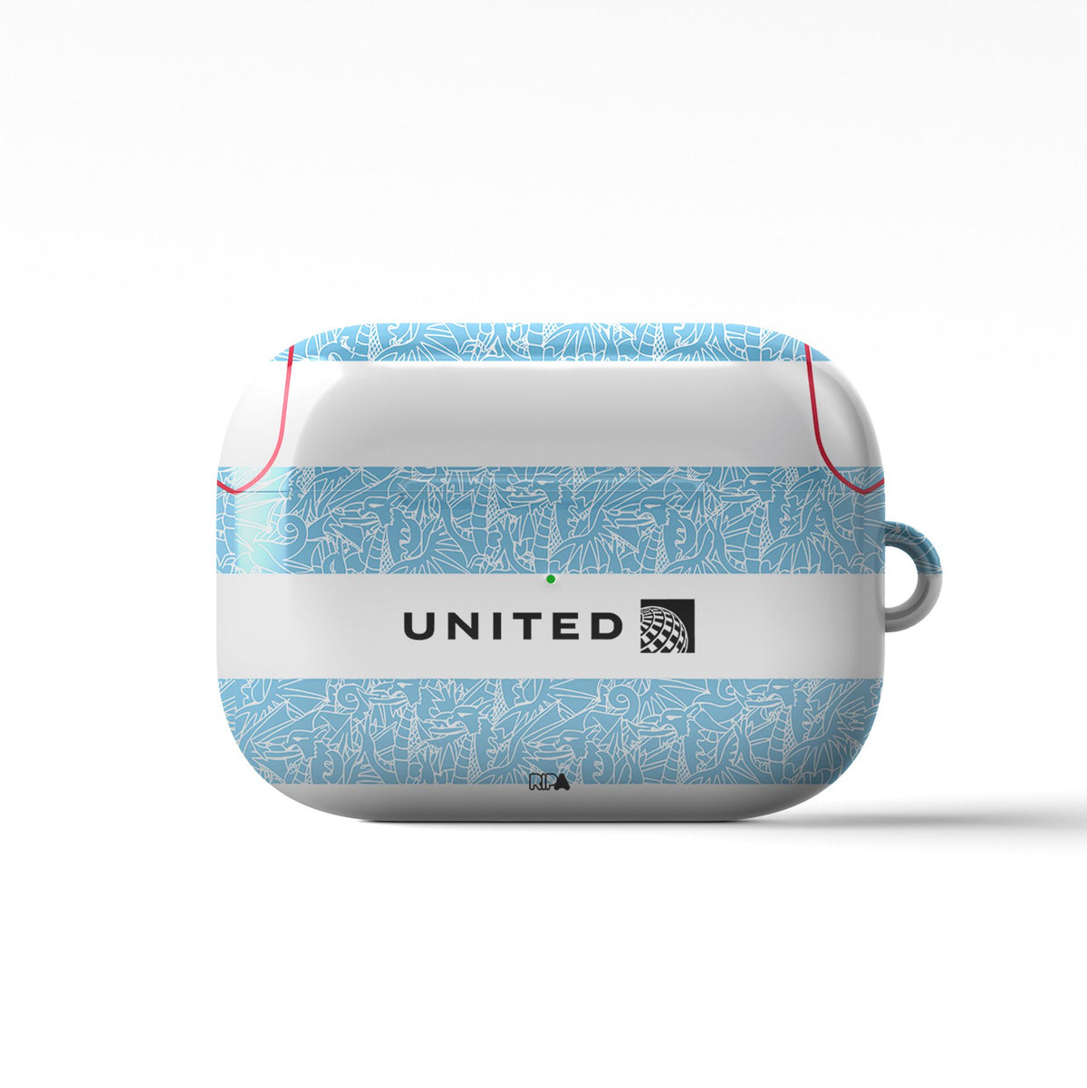 AirPods case with the Wrexham 2025-26 Third football shirt design by RIPA Football