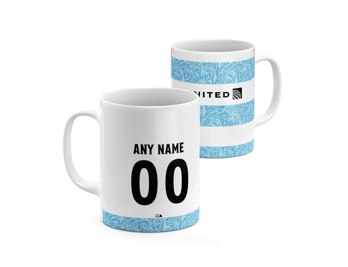 Mug with the Wrexham 2025-26 Third football shirt design by RIPA Football