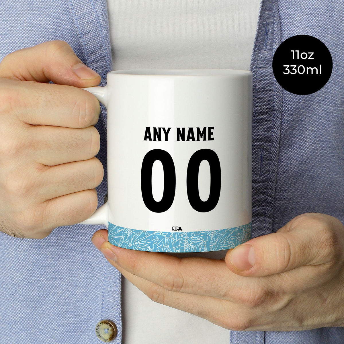 Mug with the Wrexham 2025-26 Third football shirt design by RIPA Football