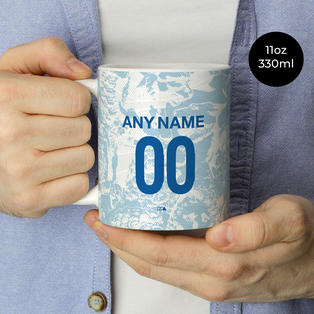 Mug with the Zenit 2024-25 Away football shirt design by RIPA Football