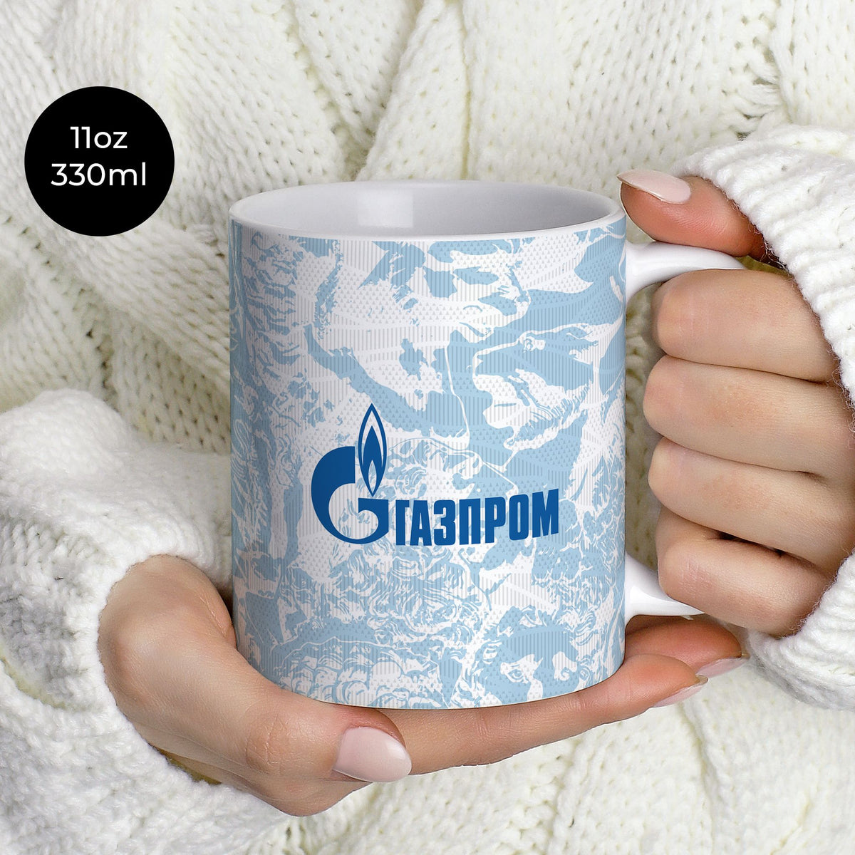 Mug with the Zenit 2024-25 Away football shirt design by RIPA Football