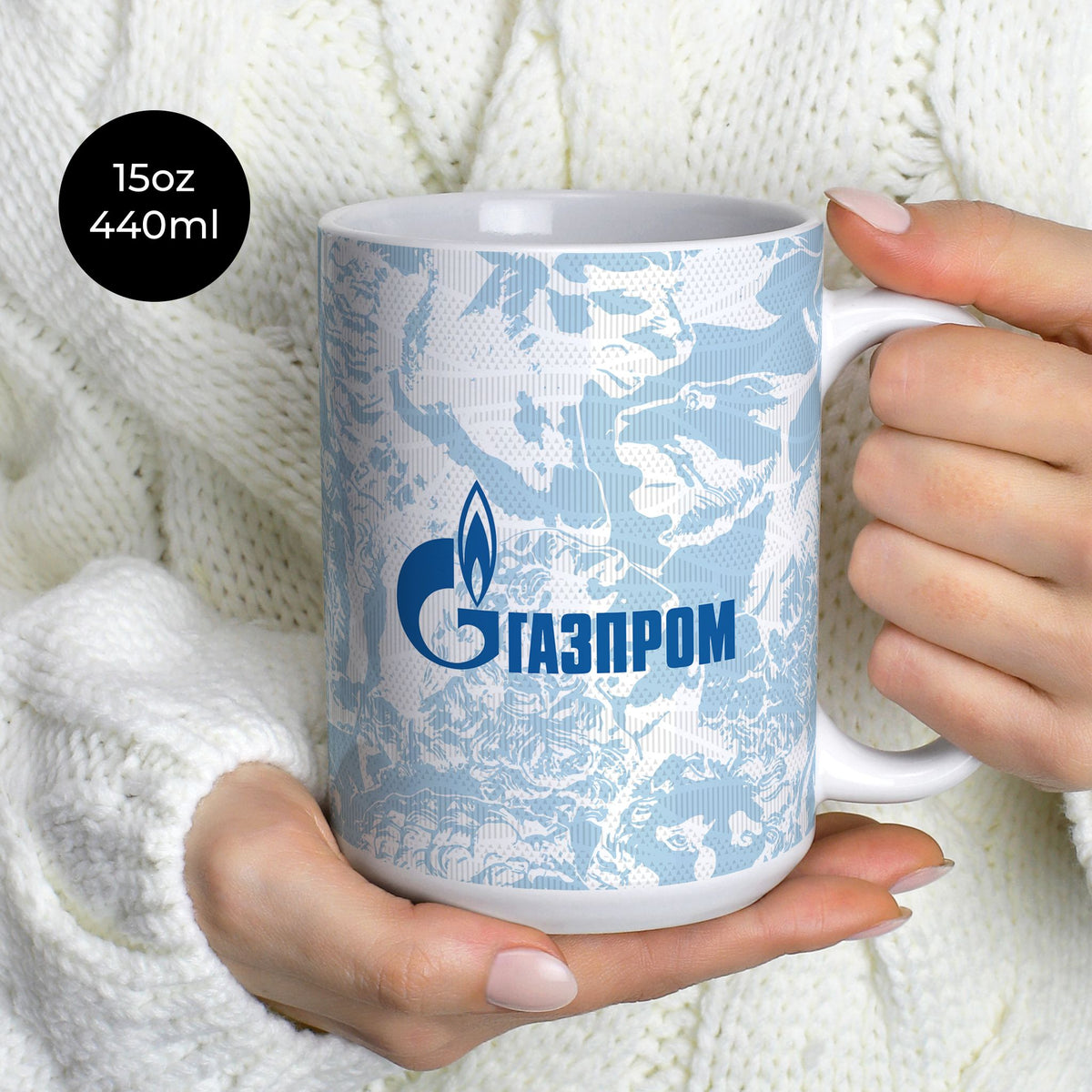 Mug with the Zenit 2024-25 Away football shirt design by RIPA Football