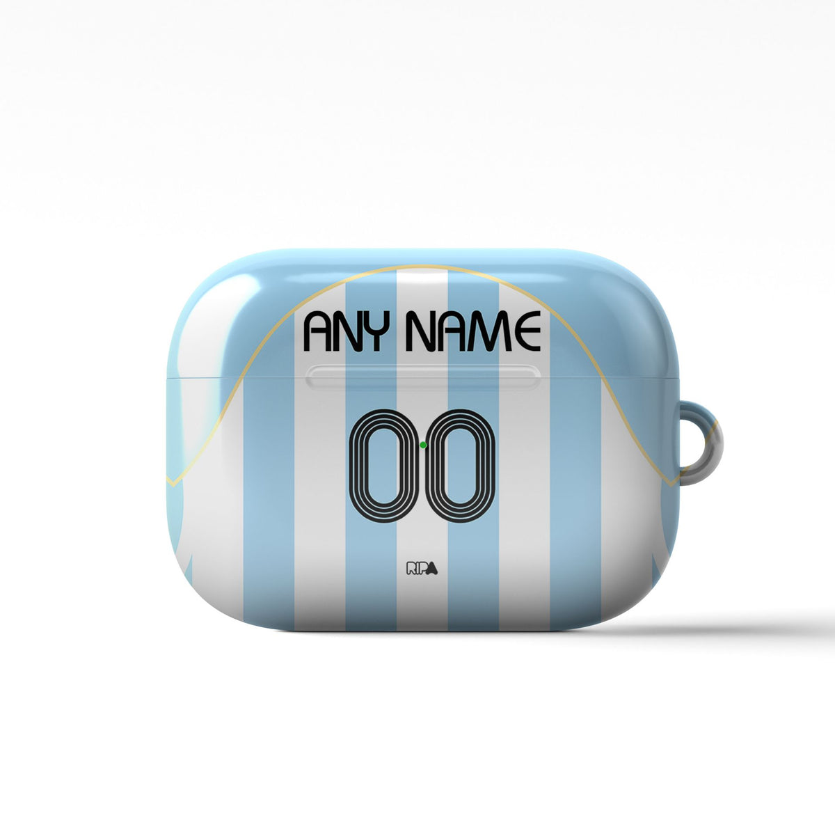AirPods case with the Argentina 2006 Home football shirt design by RIPA Football