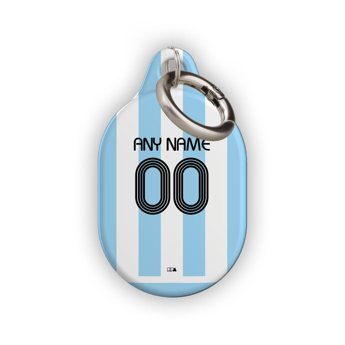 AirTag holder with the Argentina 2006 Home football shirt design by RIPA Football