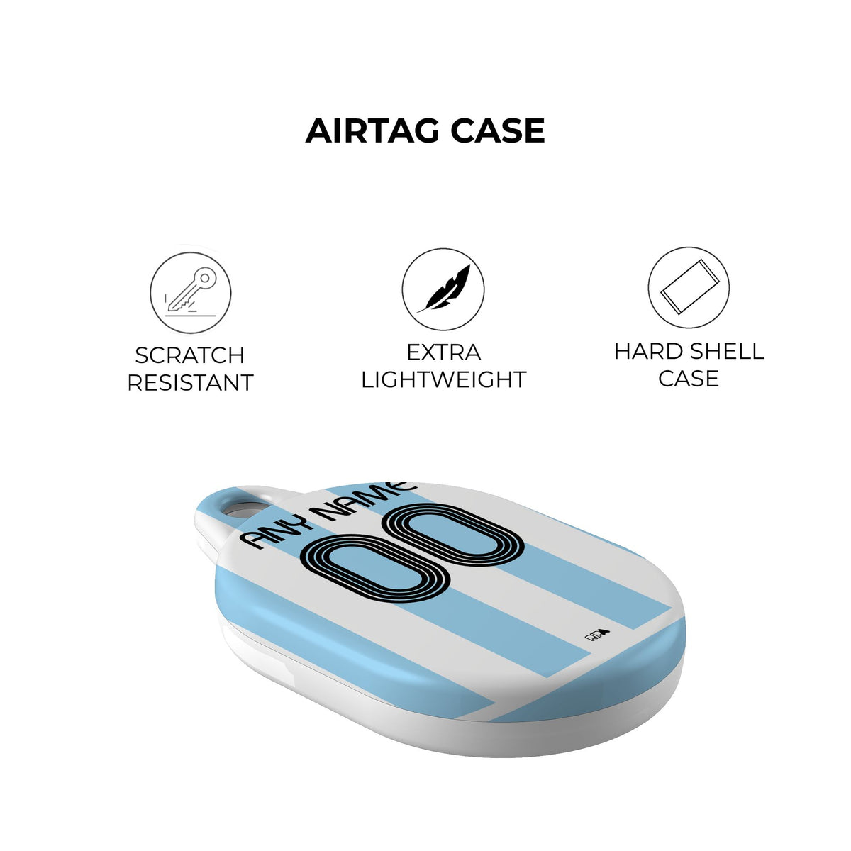 AirTag holder with the Argentina 2006 Home football shirt design by RIPA Football