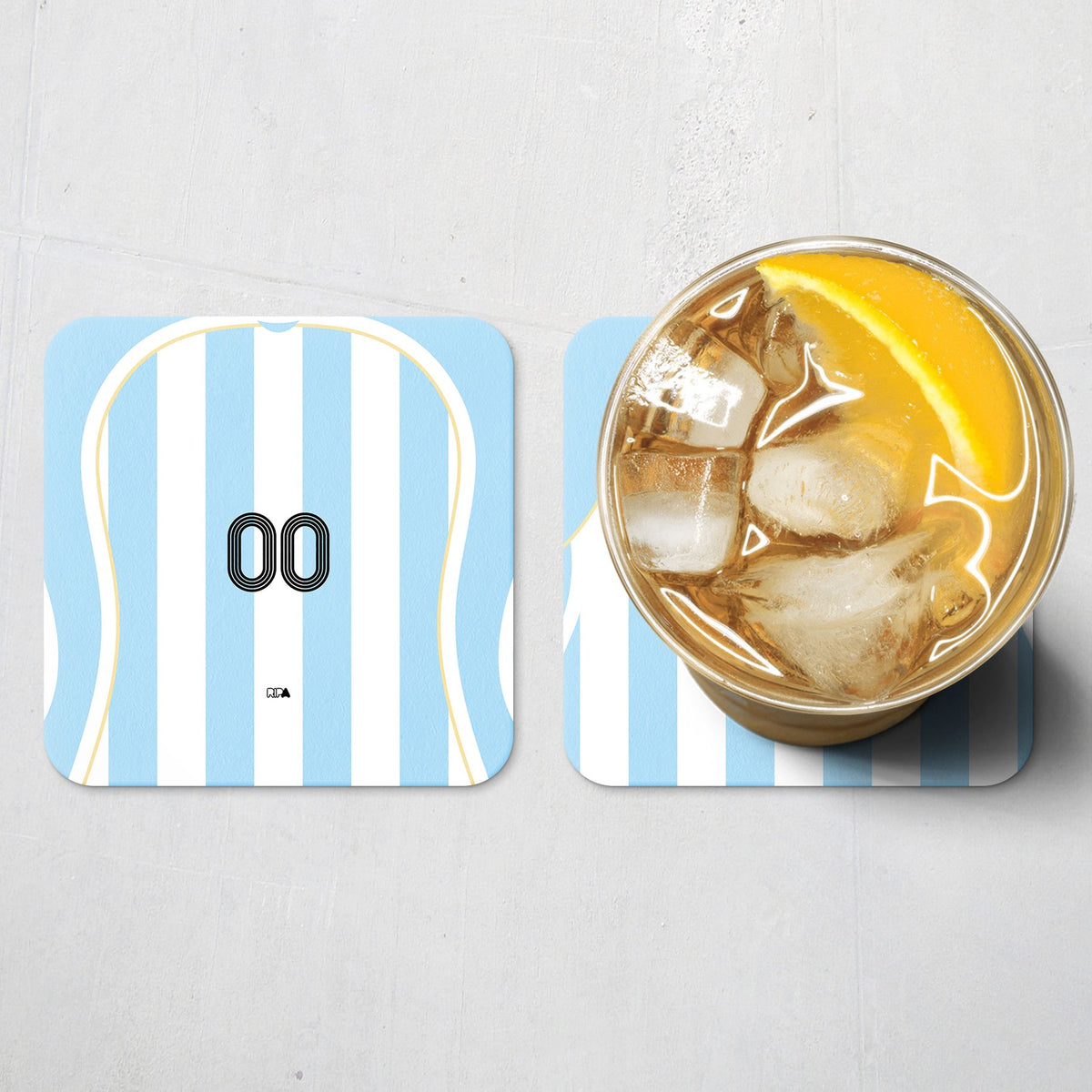 Coaster with the Argentina 2006 Home football shirt design by RIPA Football