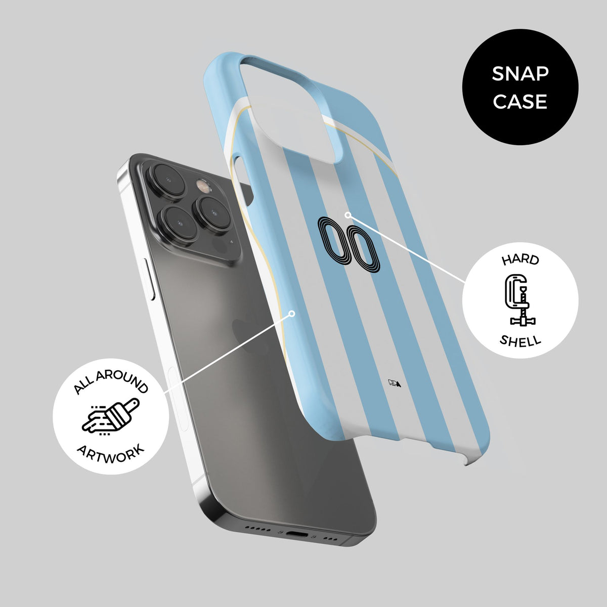 Phone case with the Argentina 2006 Home football shirt design by RIPA Football