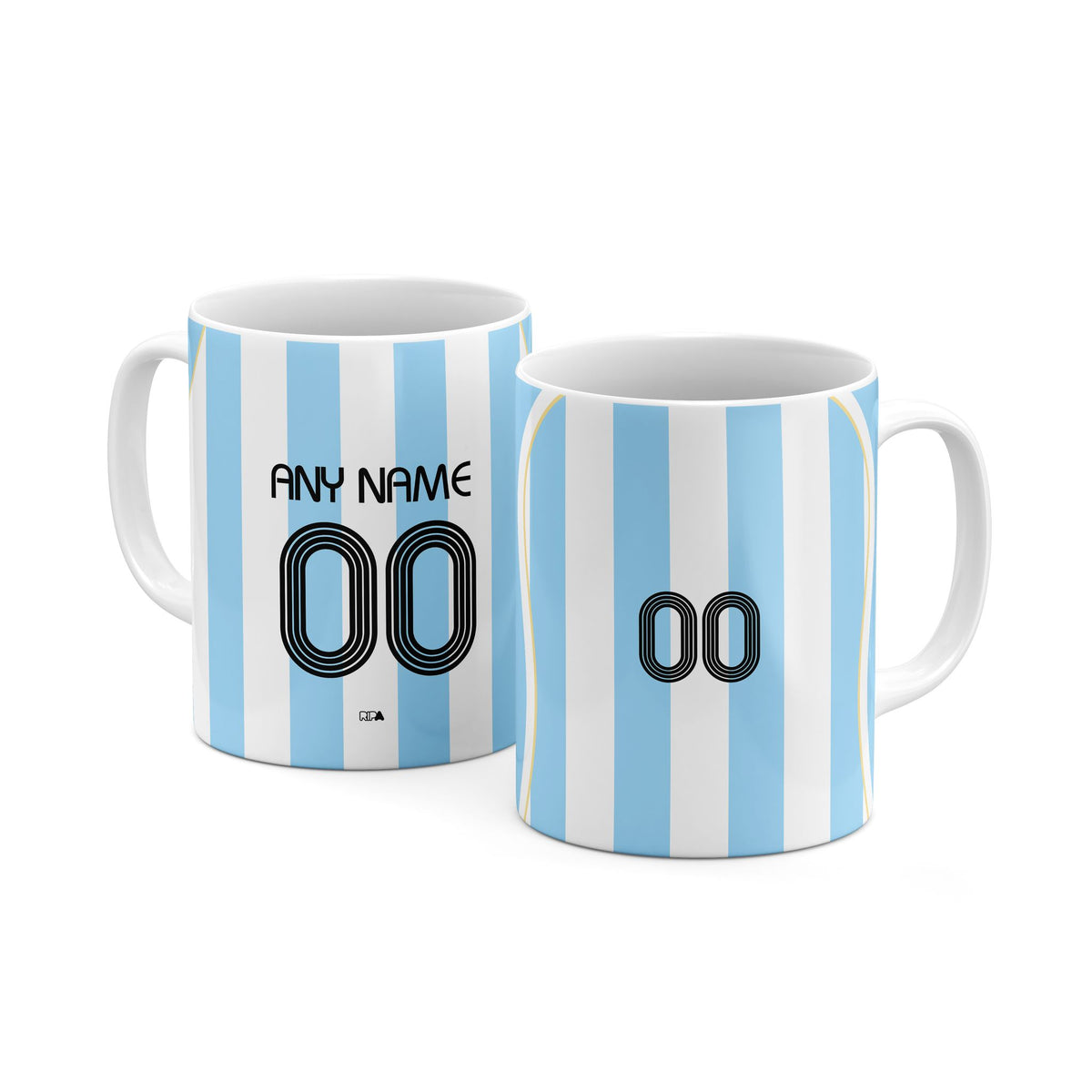 Mug with the Argentina 2006 Home football shirt design by RIPA Football