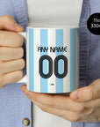 Mug with the Argentina 2006 Home football shirt design by RIPA Football