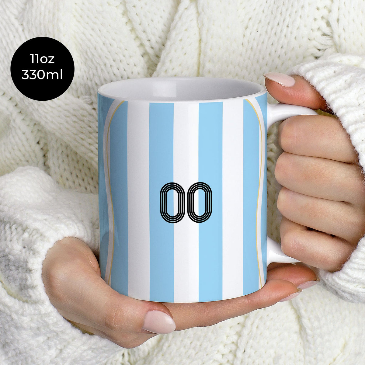 Mug with the Argentina 2006 Home football shirt design by RIPA Football