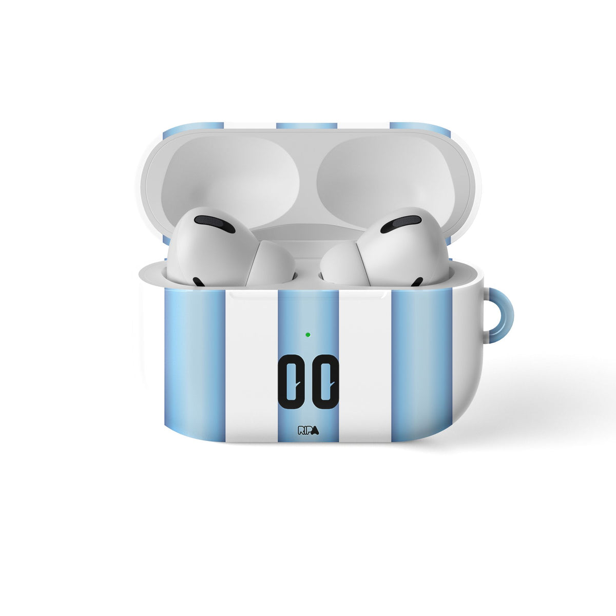 AirPods case with the Argentina 2026 Home football shirt design by RIPA Football