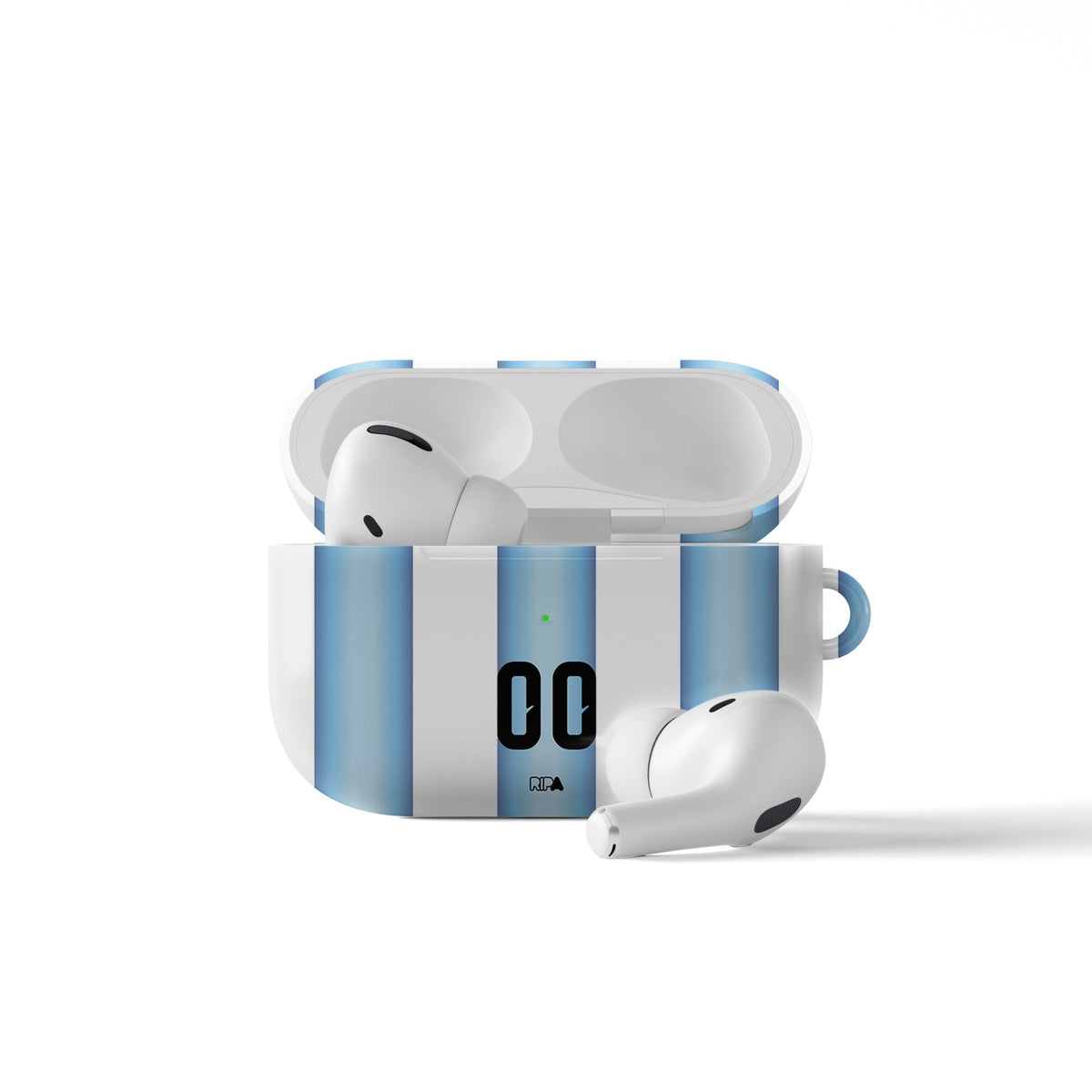 AirPods case with the Argentina 2026 Home football shirt design by RIPA Football