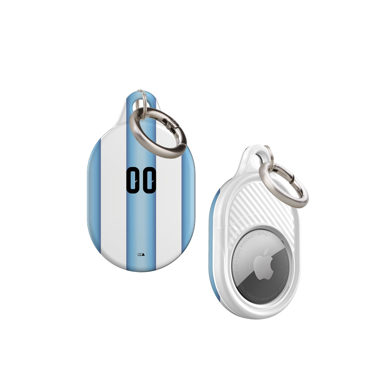 AirTag holder with the Argentina 2026 Home football shirt design by RIPA Football