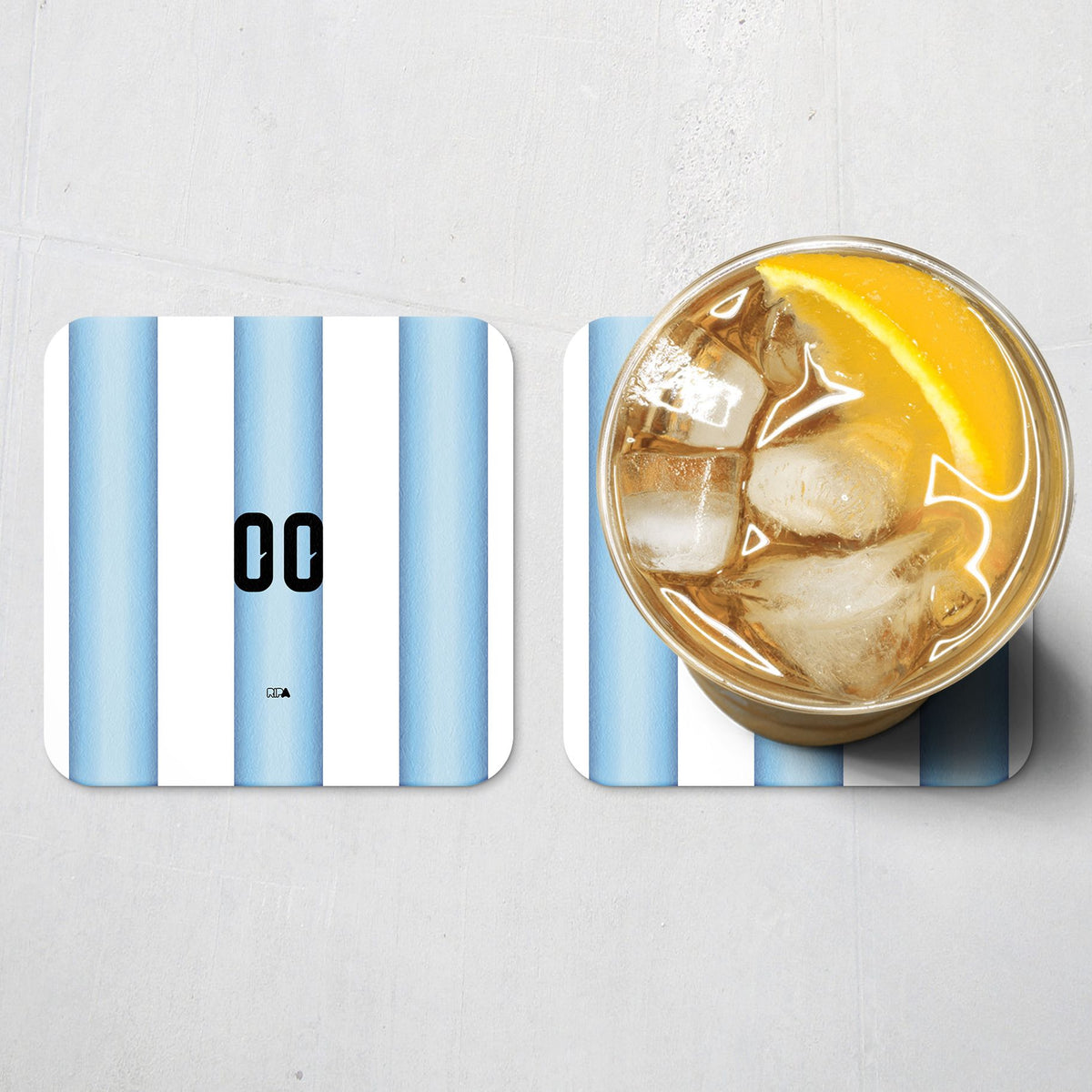 Coaster with the Argentina 2026 Home football shirt design by RIPA Football
