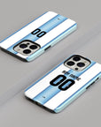 Phone case with the Argentina 2026 Home football shirt design by RIPA Football
