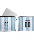 Laptop sleeve with the Argentina 2026 Home football shirt design by RIPA Football