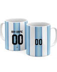 Mug with the Argentina 2026 Home football shirt design by RIPA Football
