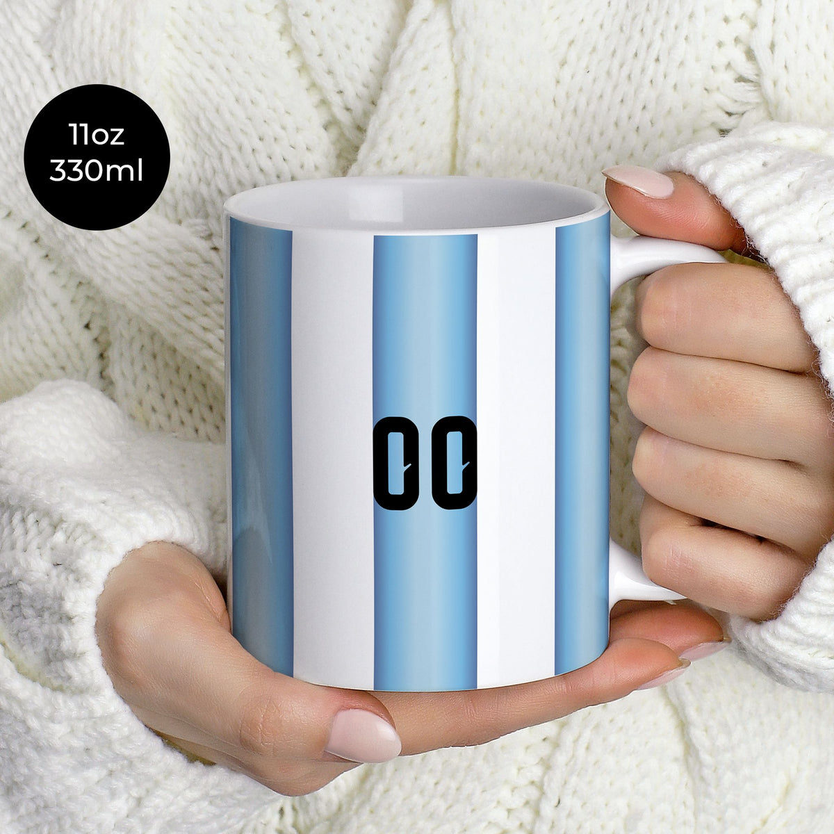 Mug with the Argentina 2026 Home football shirt design by RIPA Football
