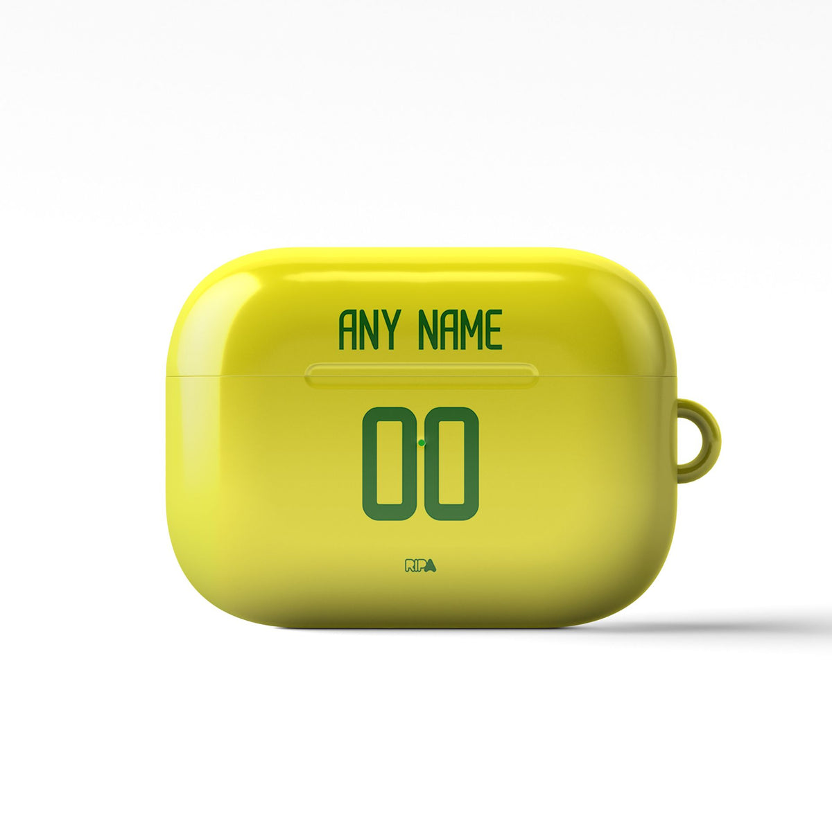 AirPods case with the Brazil 2002 Home football shirt design by RIPA Football