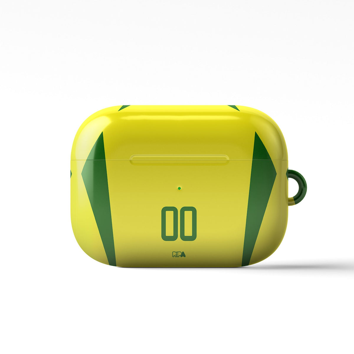 AirPods case with the Brazil 2002 Home football shirt design by RIPA Football