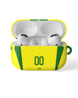 AirPods case with the Brazil 2002 Home football shirt design by RIPA Football
