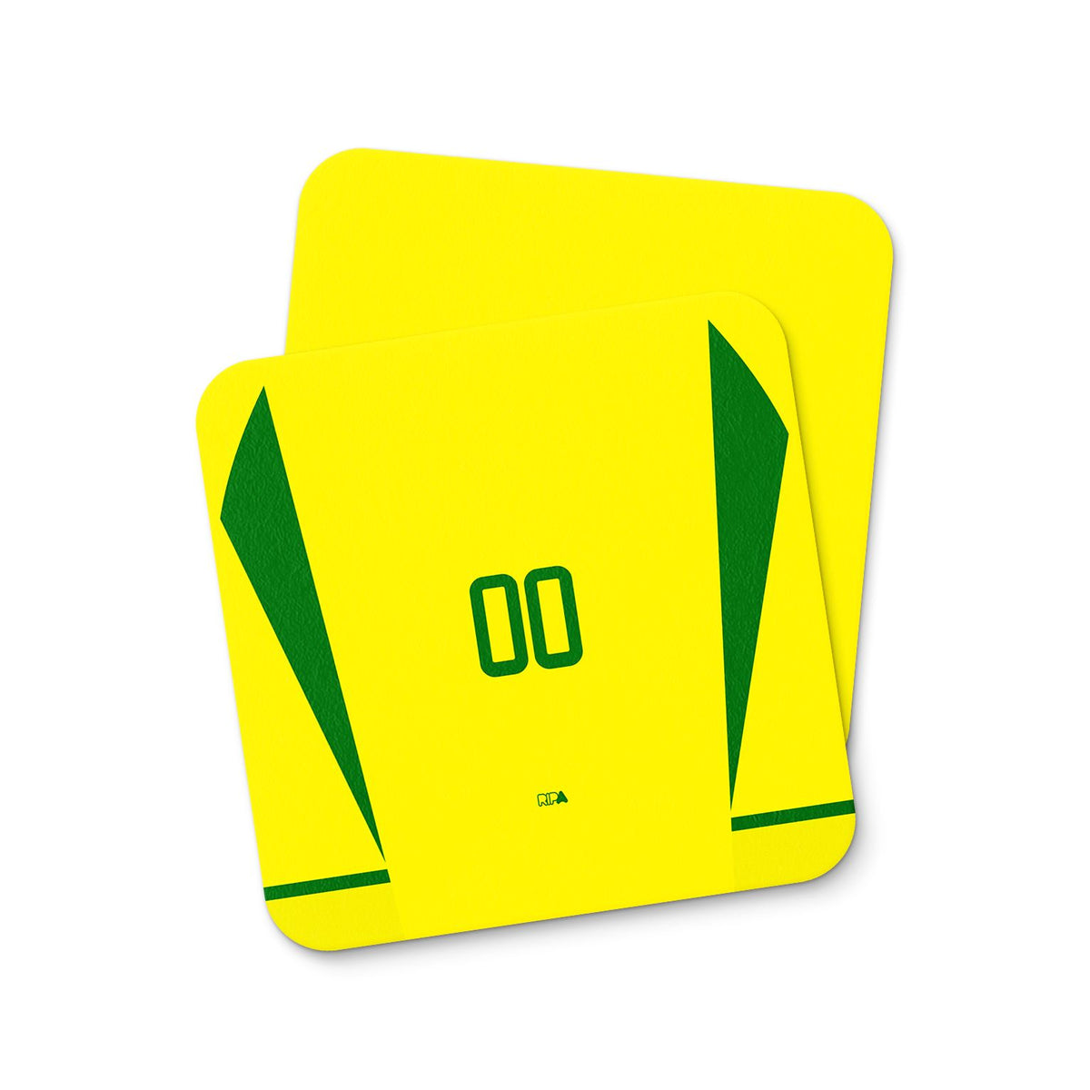 Coaster with the Brazil 2002 Home football shirt design by RIPA Football